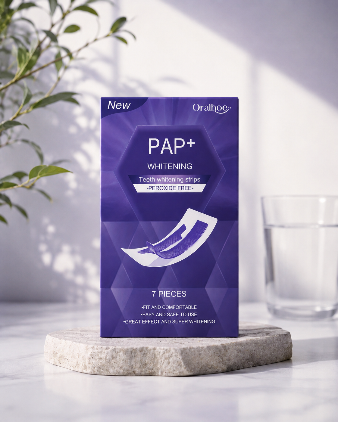 Purple Teeth Whitening Strips — Dry Application
